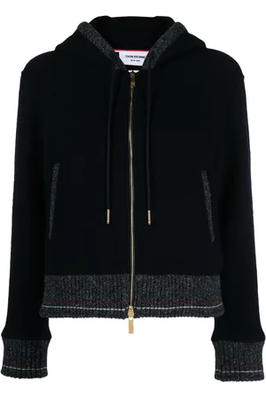 Thom Browne Hooded zip-up wool cardigan