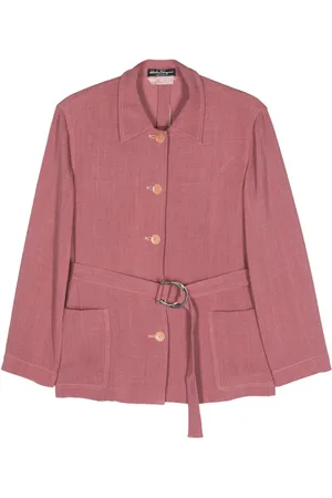 Salvatore Ferragamo 1980s belted buttoned jacket