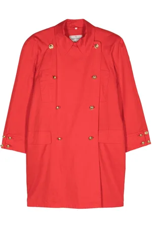 VALENTINO GARAVANI 1980s VLogo-engraved trench coat