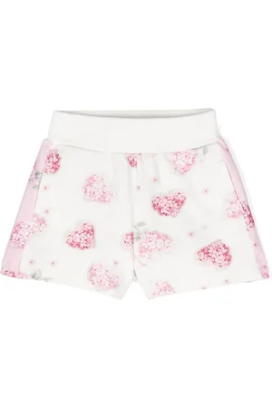 MONNALISA Floral heart-print shorts