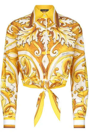 Dolce & Gabbana Majolica-print knotted shirt