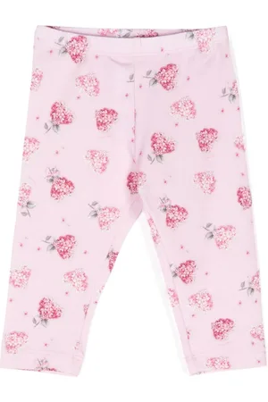 MONNALISA Floral hearts-printed leggings
