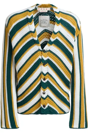 Marni Diagonal stripe V-neck cardigan