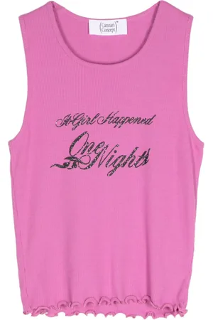 Cannari Concept Text-print organic cotton tank top