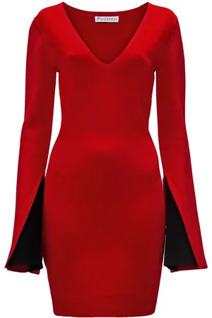 J.W.Anderson Contrast-sleeve V-neck dress
