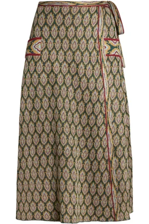 Etro Jacquard-knit wrap midi skirt