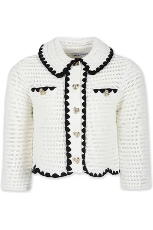 Self-Portrait Open-knit long-sleeve cardigan