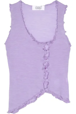 Cannari Concept Asymmetric merino wool tank top