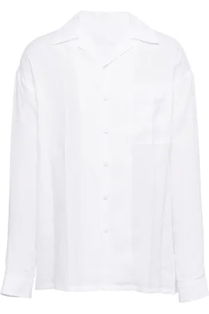 Prada Notched-collar linen shirt