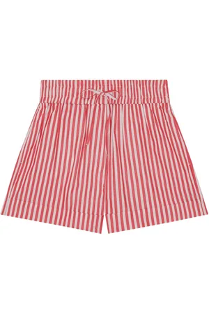 Ganni Striped high-waisted shorts