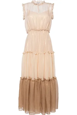 Baruni Davina ruffle-trim tiered midi dress