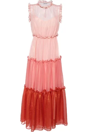Baruni Davina ruffle-trim tiered midi dress
