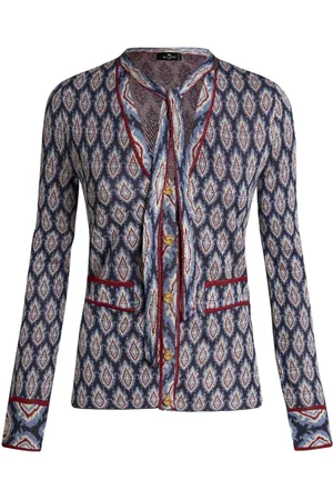 Etro Bow-detail jacquard cardigan