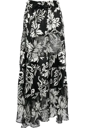 SACAI Floral-print pleated midi skirt