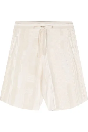 LANEUS Textured-finish cotton shorts