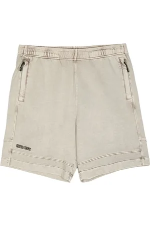 Izzue Logo-embroidered cotton track shorts