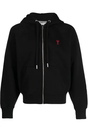 Ami Ami de Coeur-embroidered zip-up hoodie