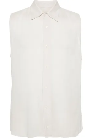 Ami Straight-collar crepe shirt