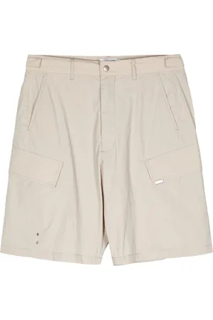 Izzue Logo-plaque eyelet-detail cargo shorts