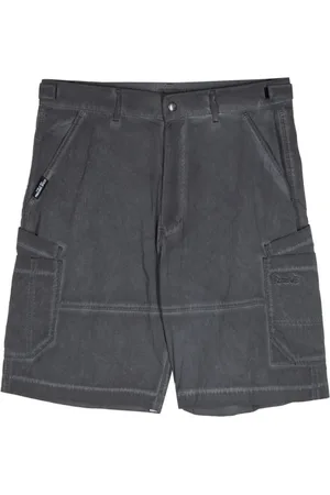 Izzue Logo-embroidered faded-effect shorts