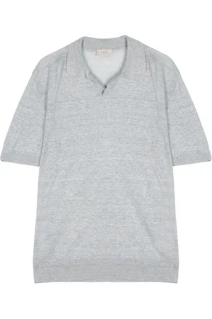 ALTEA Mélange fine-knit polo shirts