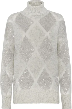 Brunello Cucinelli Sequined roll-neck jumper