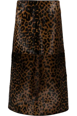 Totême Zeron leopard-print leather skirt