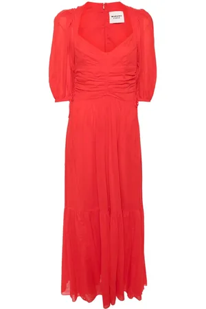 Marant Etoile Leoniza gathered midi dress