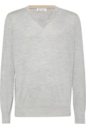 Brunello Cucinelli V-neck cashmere-silk jumper