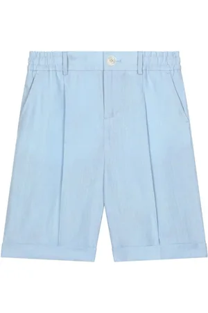 Dolce & Gabbana Embroidered-logo linen shorts