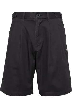 AGNÈS B. Logo-plaque pleated cotton shorts