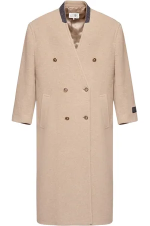 Maison Margiela Numbers-appliqué double-breasted coat