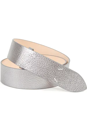 Maison Margiela Metallic-effect leather belt