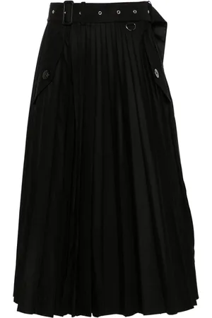 SACAI Plissé midi skirt