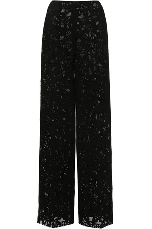 Atu Body Couture Floral-mesh straight trousers