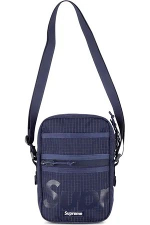 Supreme Logo-print grid-pattern shoulder bag