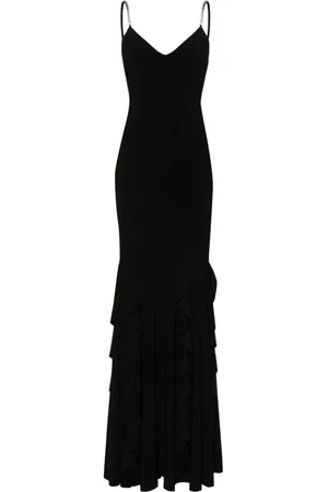 NISSA Ruffled chiffon maxi dress