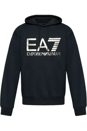 EA7 Logo-print cotton hoodie