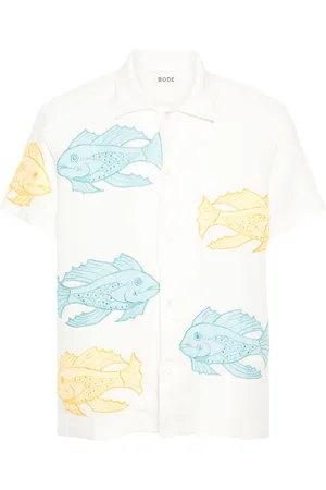 BODE Fish-patch linen shirt