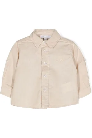 PATACHOU Logo-embroidered linen-blend shirt