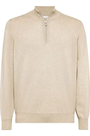 Brunello Cucinelli High neck zip front sweatshirt