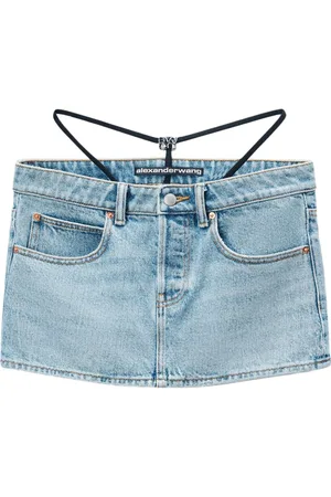 Alexander Wang Strap-detail low-rise denim skirt
