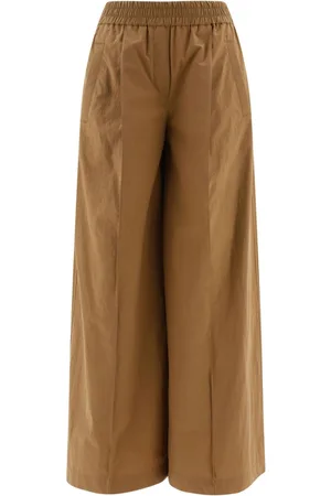 Brunello Cucinelli Wide-leg pleated cotton trousers