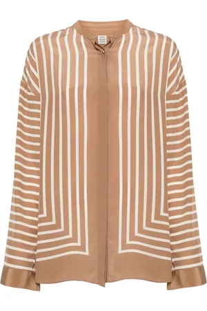 Totême Geometric-print silk shirt