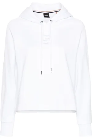 HUGO BOSS Logo-embroidered cropped hoodie