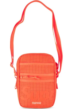 Supreme Logo-print grid-pattern shoulder bag