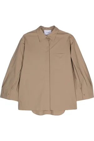 NUDE Pointed-collar poplin shirt