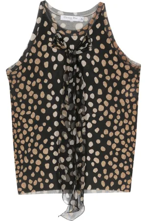 Dior 2000s leopard-print knitted tank top