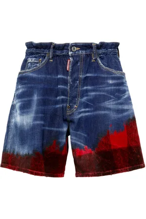 Dsquared2 Checked colour-block denim shorts