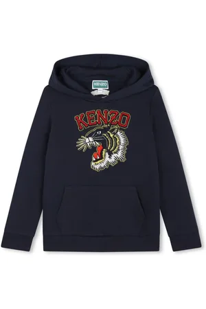 Kenzo Logo-embroidered cotton hoodie